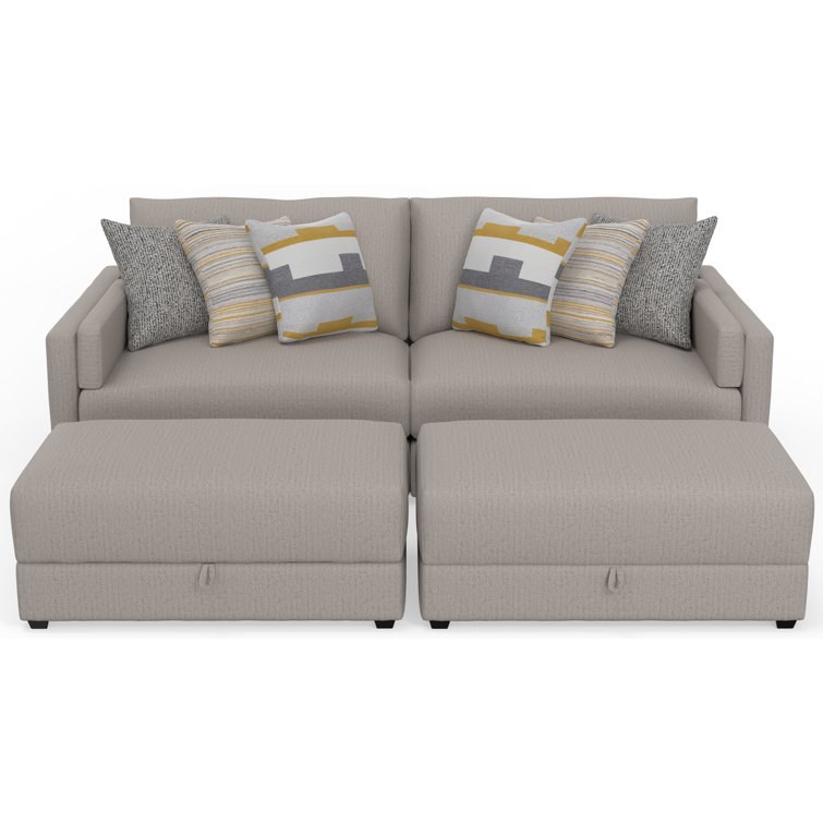 Jackson Furniture Trevor 2 piece Extra Deep Oversized Sofa With 2 Included Storage Cocktail Ottoman Wayfair